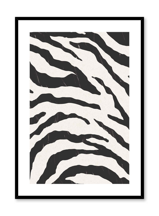 Zebra Print is a minimalist illustration of the close-up view of a zebra print by Opposite Wall.