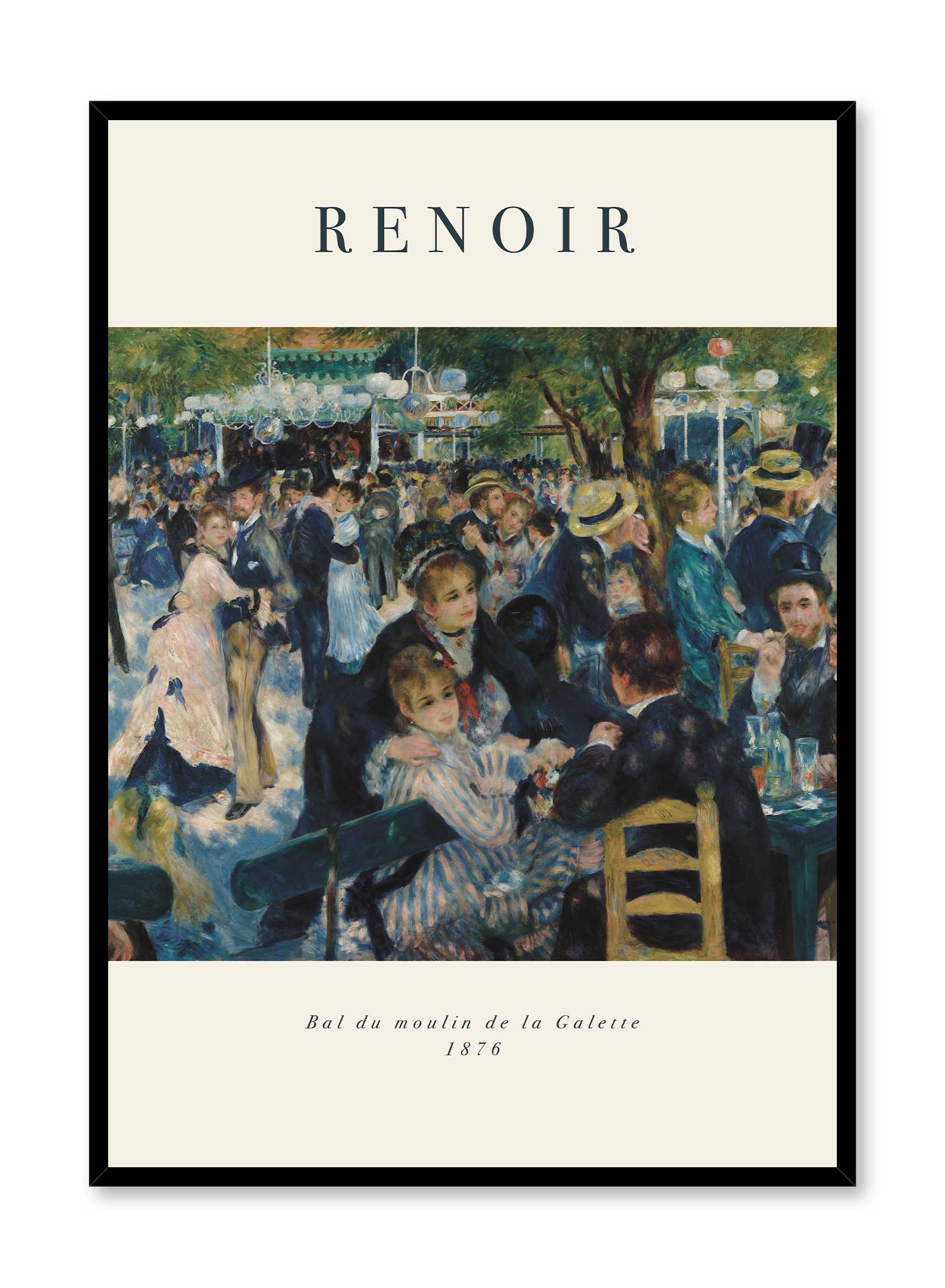 Dance at Le Moulin de la Galette is a minimalist artwork by Opposite Wall of Pierre-Auguste Renoir's Bal du moulin de la Galette from 1876.