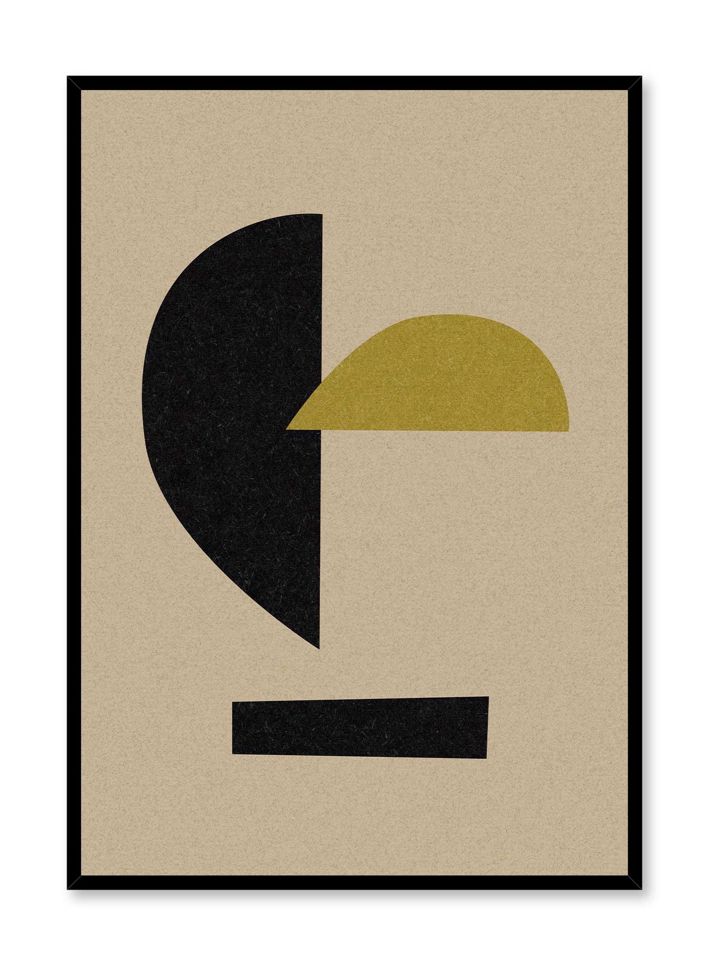 Fragments is a minimalist abstract illustration of two semicircles and a rectangle at the bottom by Opposite Wall.