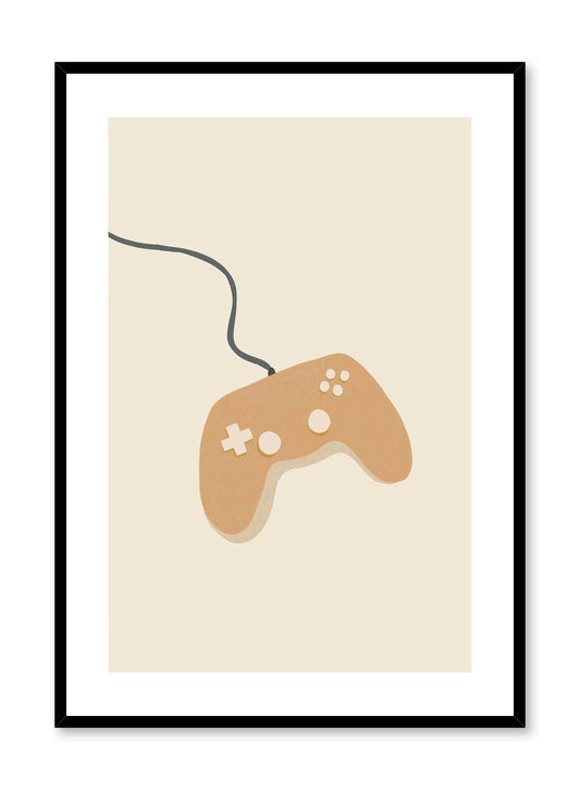 Perfect Score is a minimalist illustration by Opposite Wall of a traditional wired game controller.