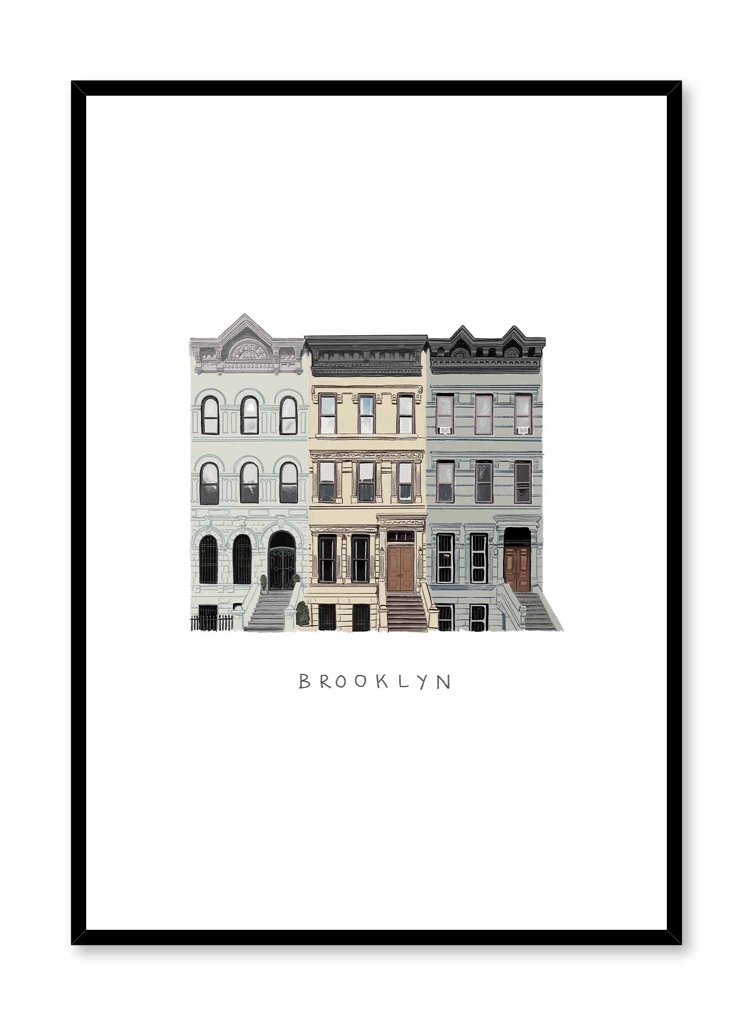 Brooklyn Street Illustration, Poster | Oppositewall.com