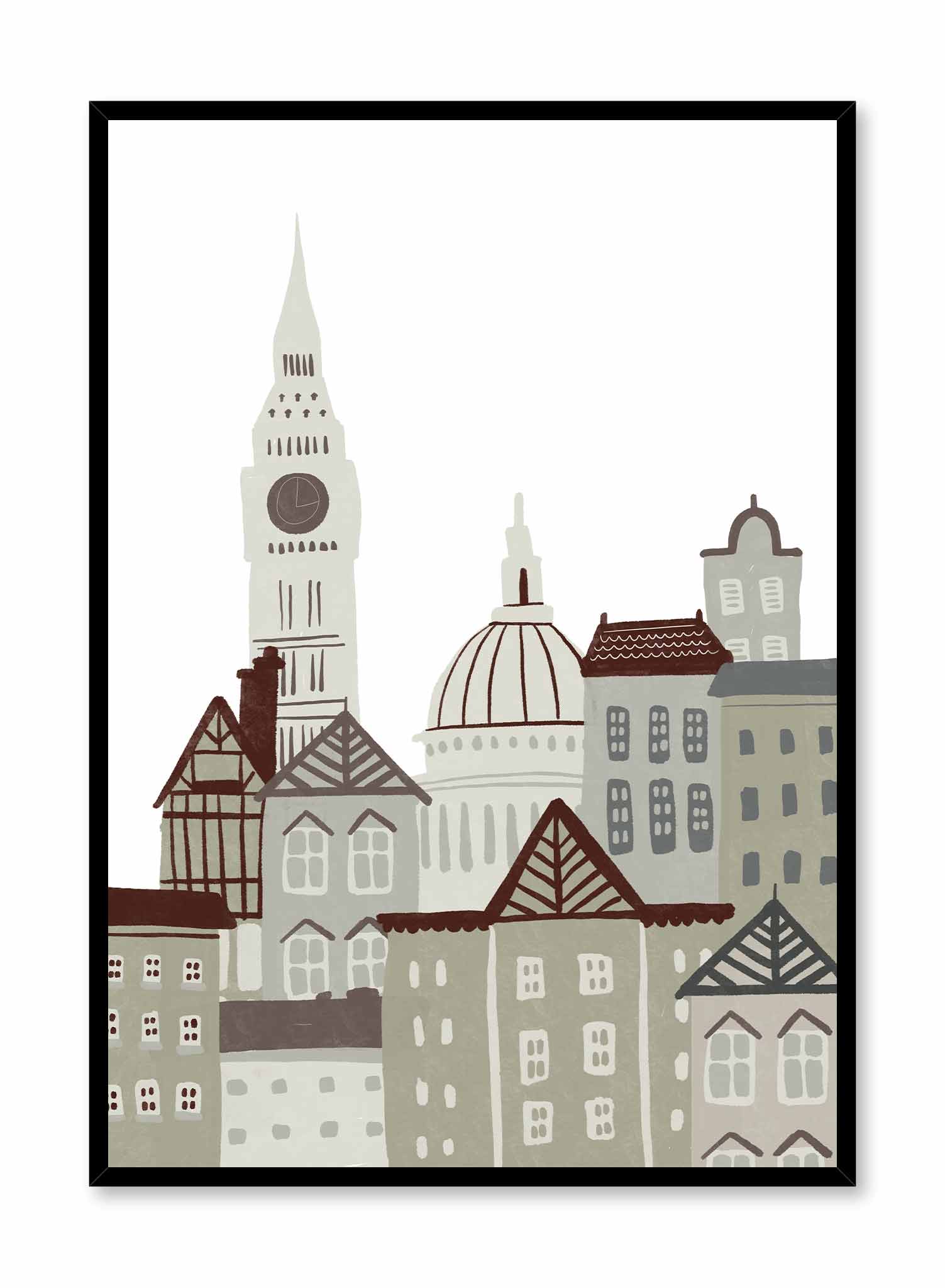 London Architecture Illustration, Poster | Oppositewall.com