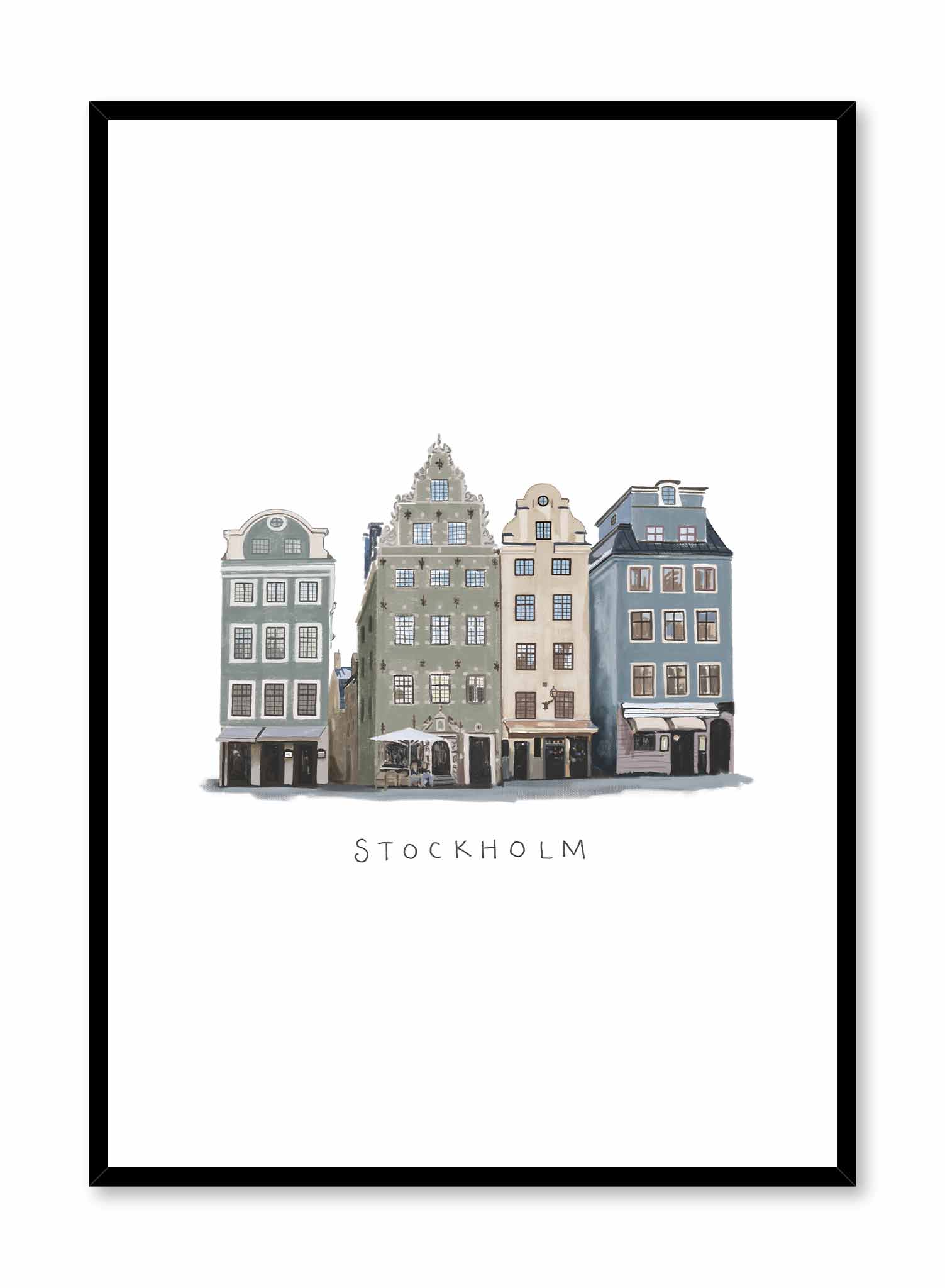 Stockholm Neighbourhood Illustration, Poster | Oppositewall.com