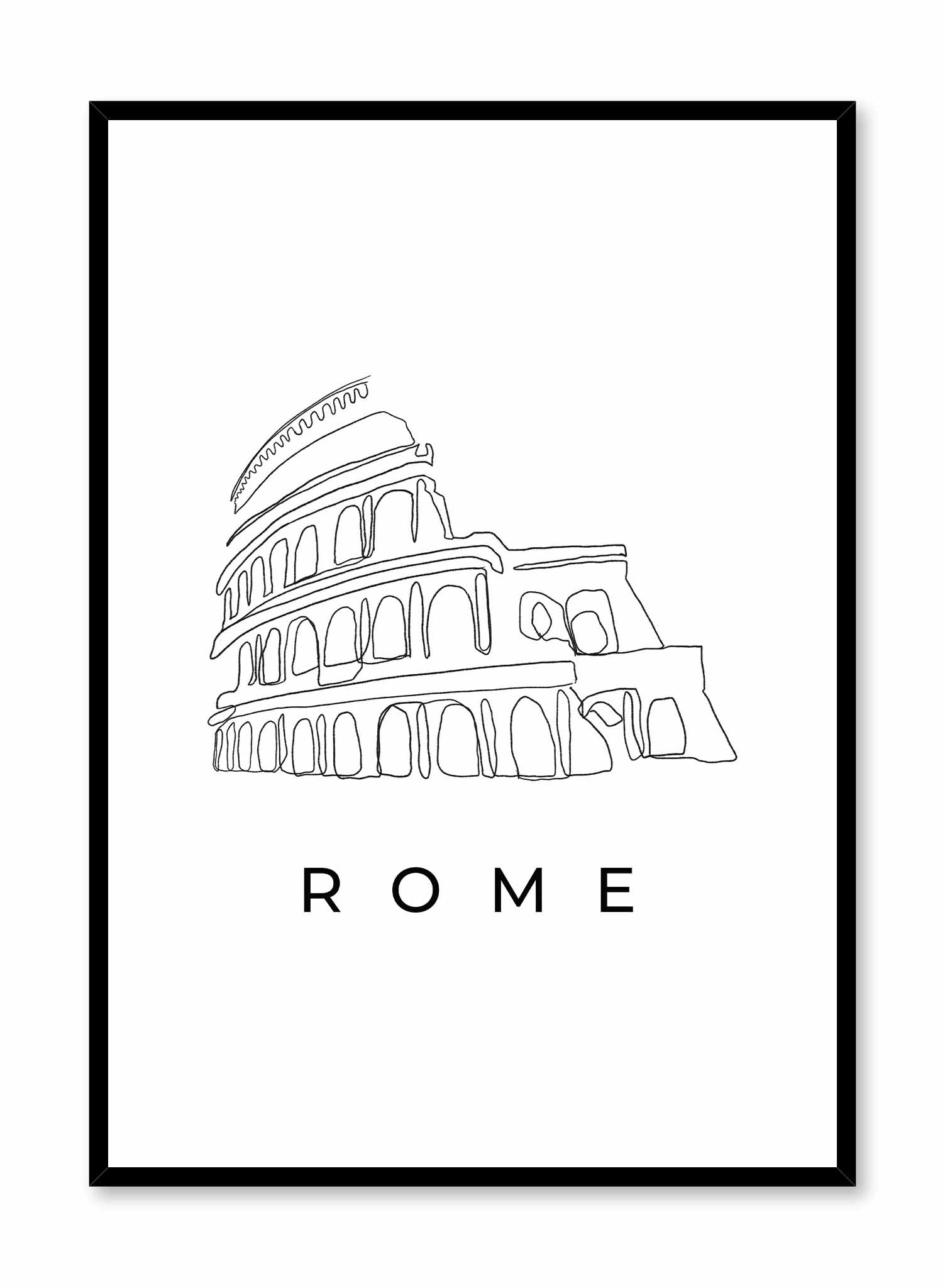 Rome Typography and line art, Poster | Oppositewall.com