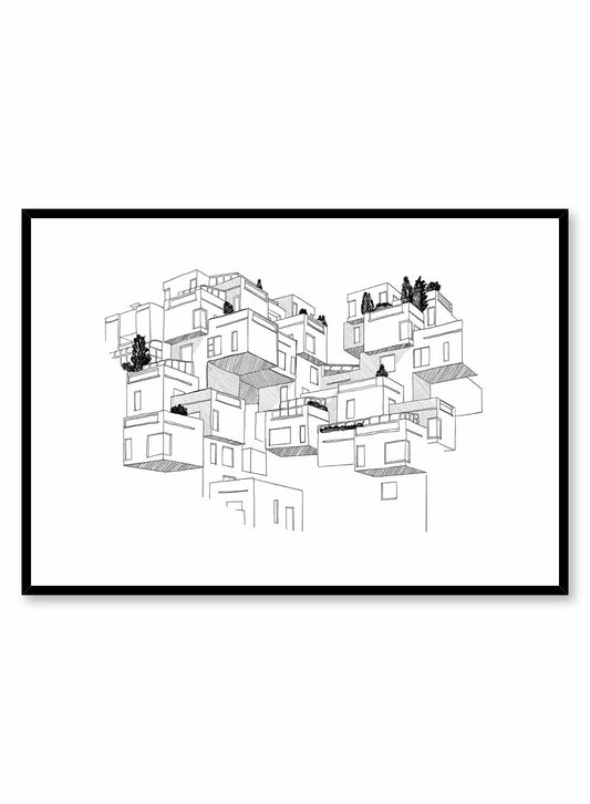 Montreal Habitat 67 Sketch, Poster | Oppositewall.com