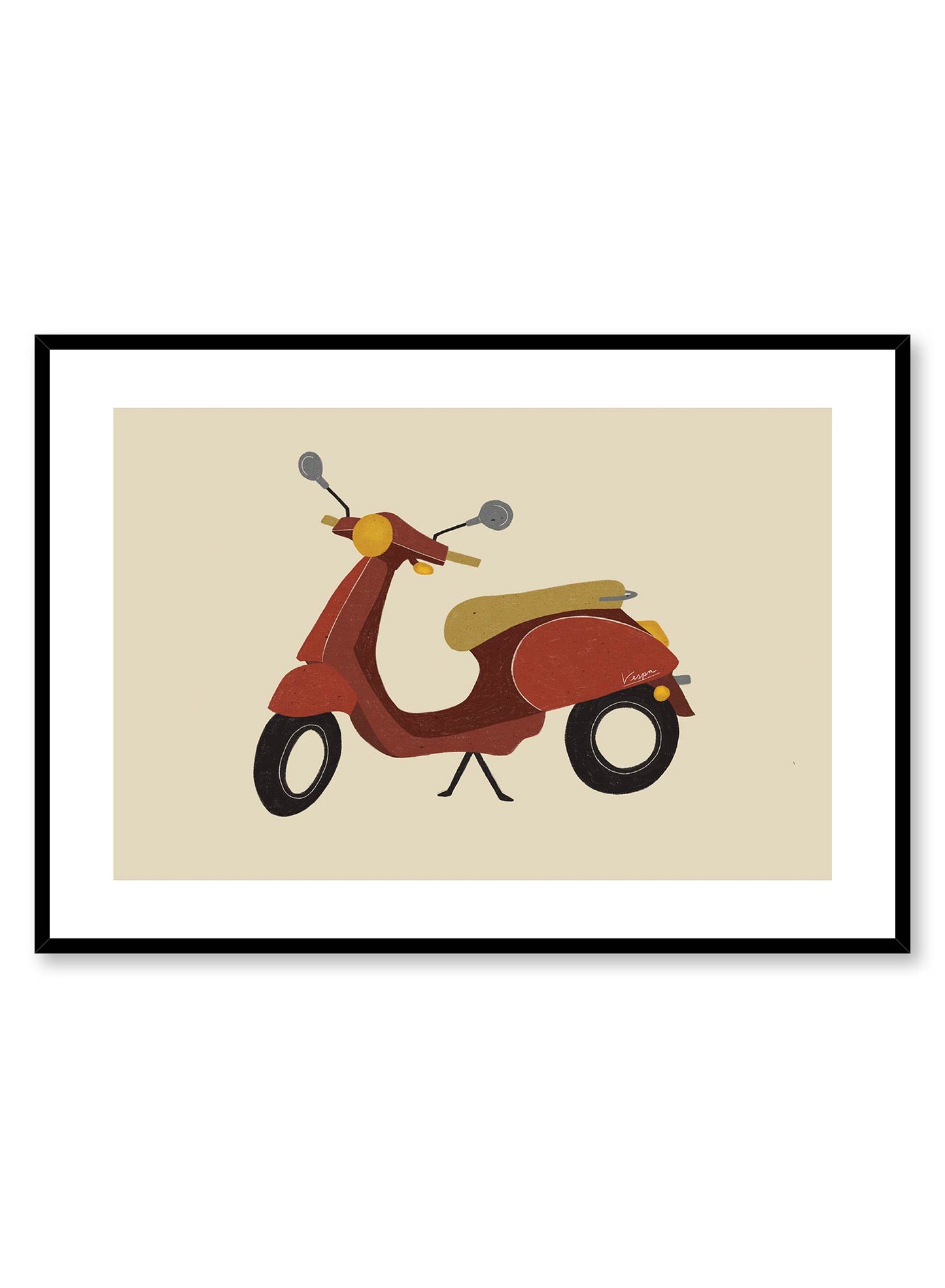 Vespa Illustration, Poster | Oppositewall.com