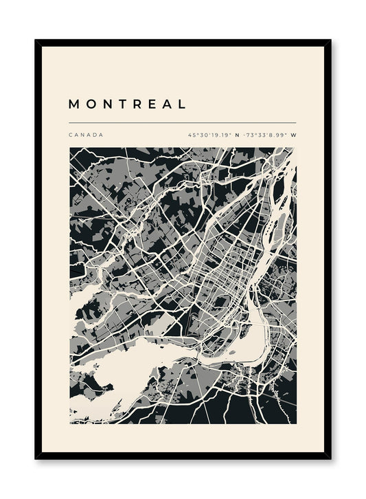 Montreal Map, Poster | Oppositewall.com