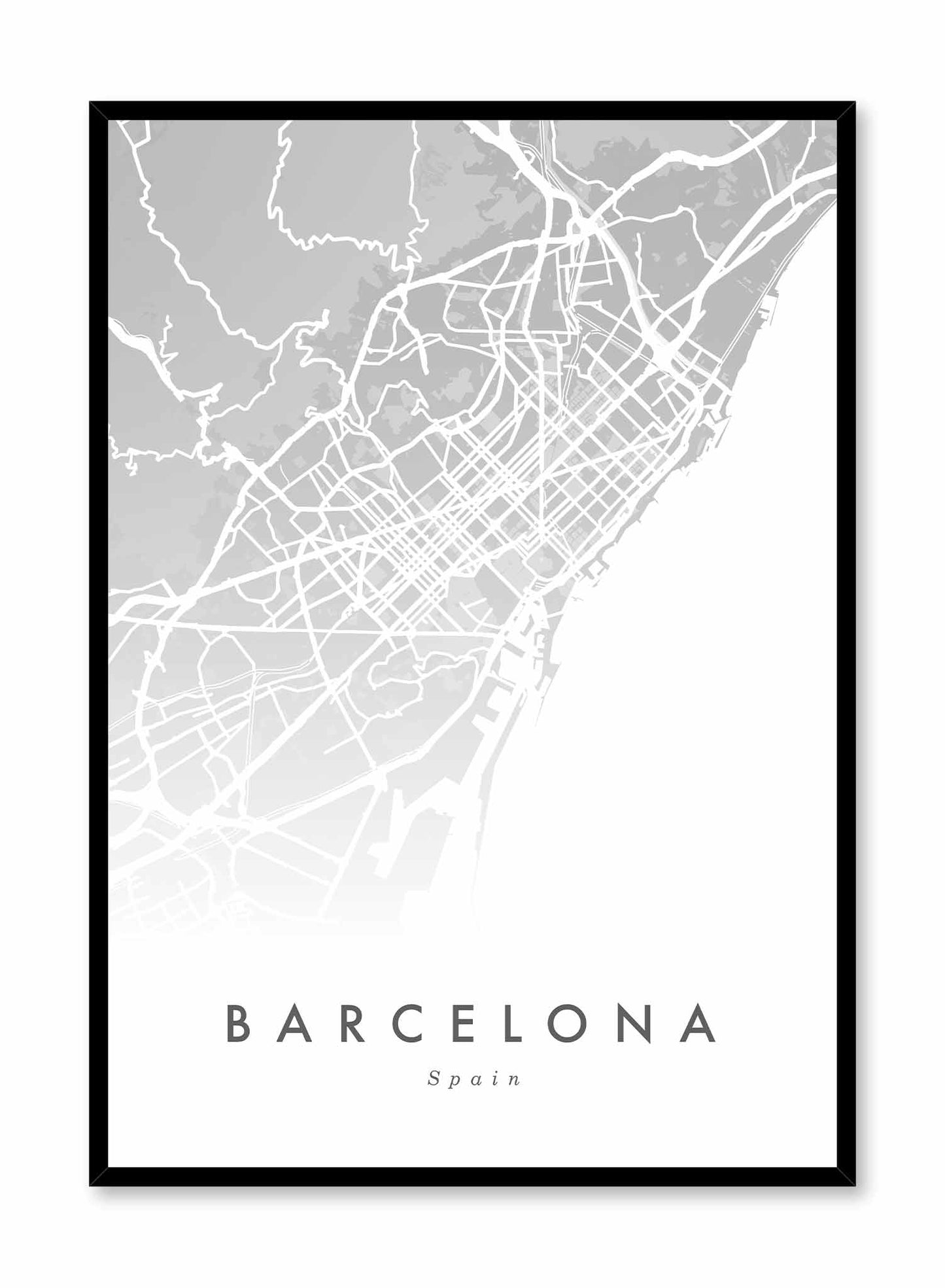 Barcelona Map Illustration, Poster | Oppositewall.com