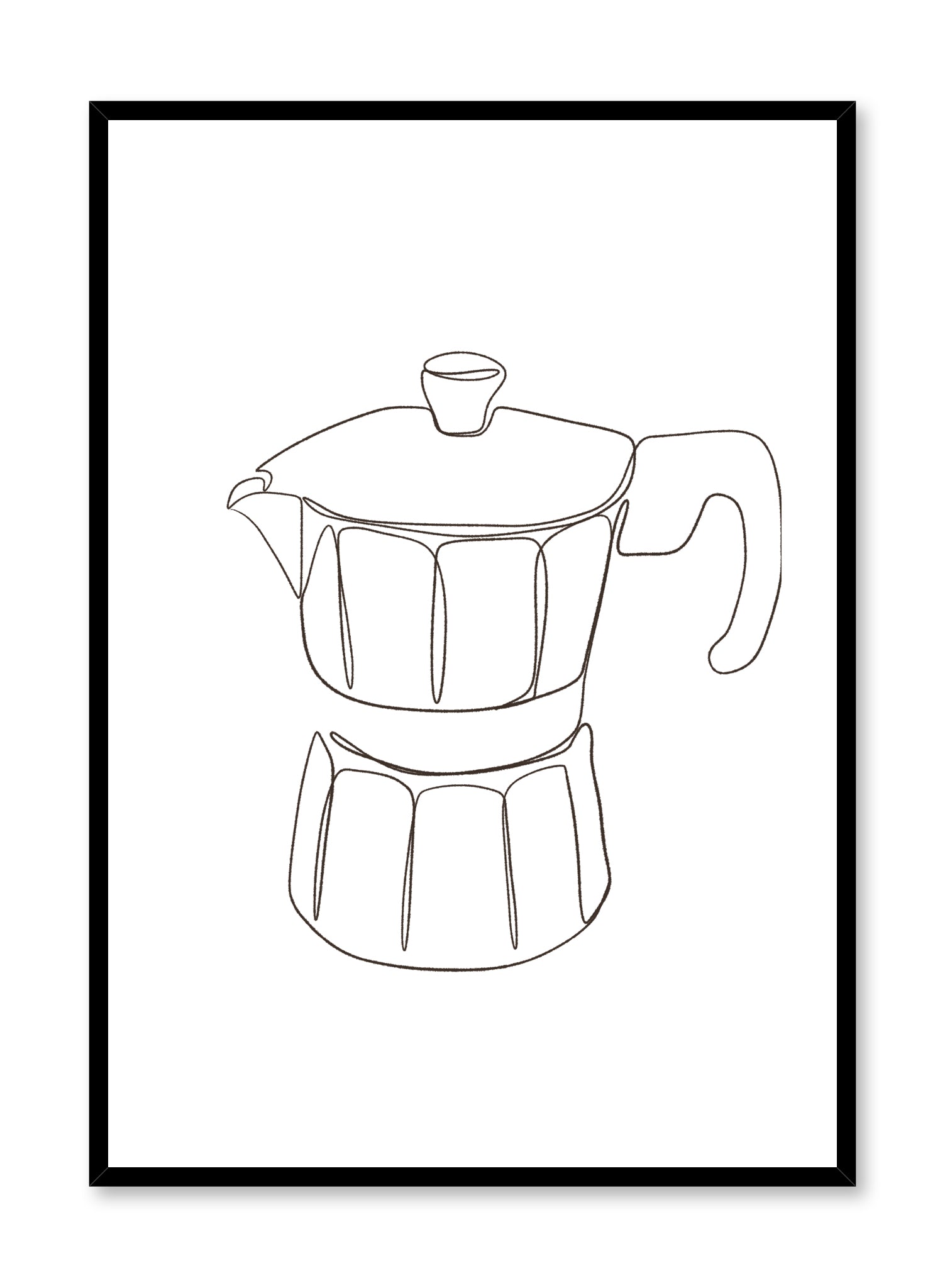 Italian coffee maker line art Illustration, Poster | Oppositewall.com