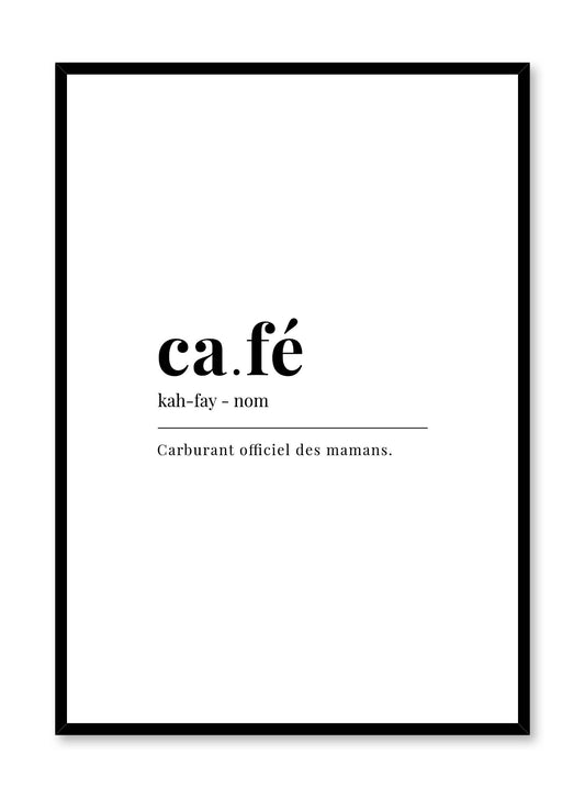 Coffee definition in french typography, Poster | Oppositewall.com