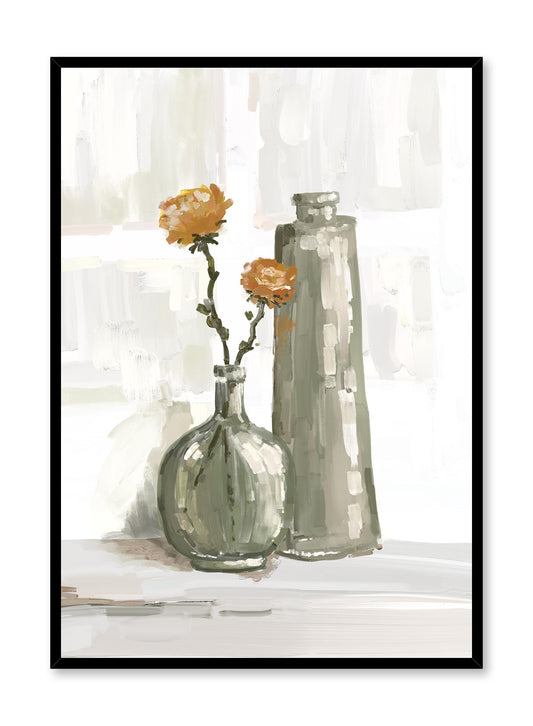 Vintage illustration of a still life showing flowers in a vase, Poster | Oppositewall.com