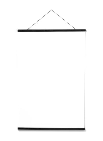 Scandinavian black oak poster wall hanger by Opposite Wall - Front of the poster hanger - Size 24 inches