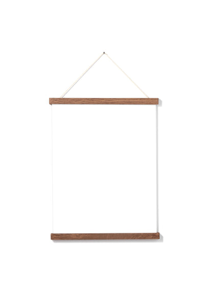 Scandinavian dark oak poster wall hanger by Opposite Wall - Front of the poster hanger - Size 12 inches