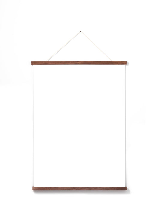 Scandinavian dark oak poster wall hanger by Opposite Wall - Front of the poster hanger - Size 20 inches