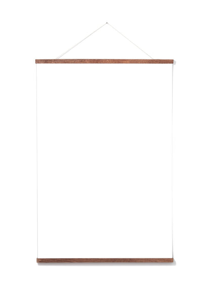 Scandinavian dark oak poster wall hanger by Opposite Wall - Front of the poster hanger - Size 24 inches