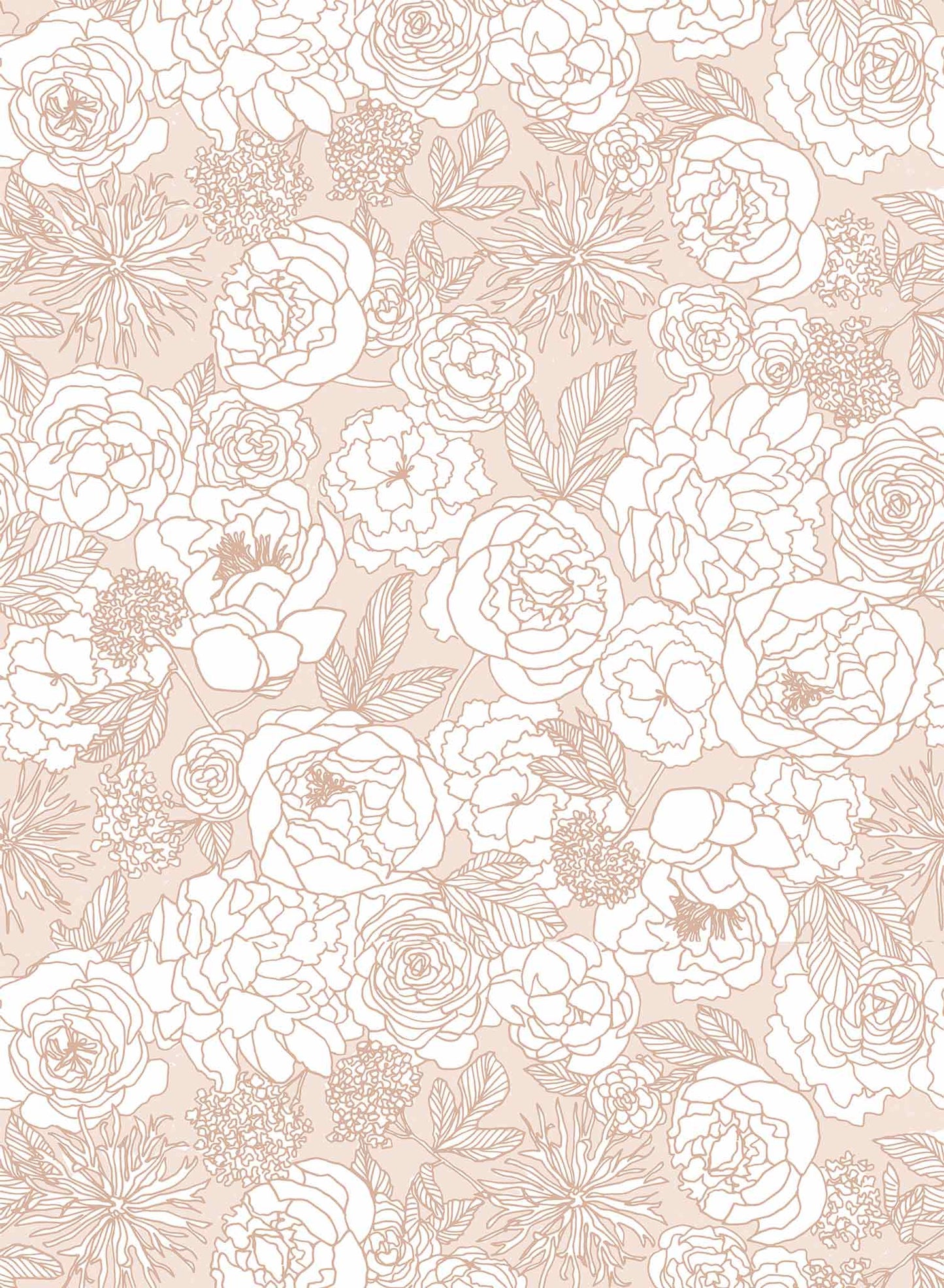 Corsage is a minimalist wallpaper by Opposite Wall of many peony flowers.