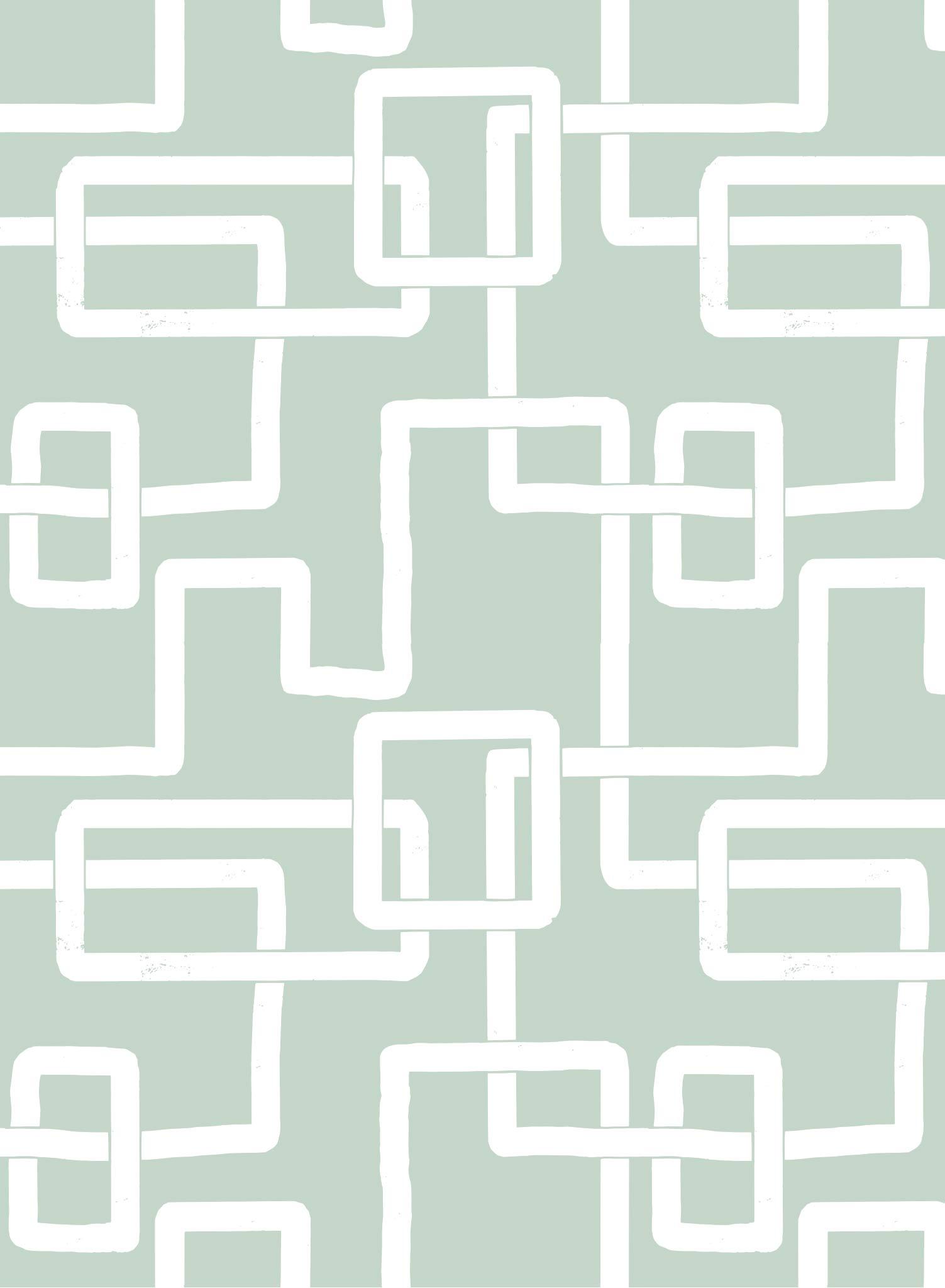 Imbroglio is a minimalist wallpaper by Opposite Wall of lines forming a path to resemble a maze.