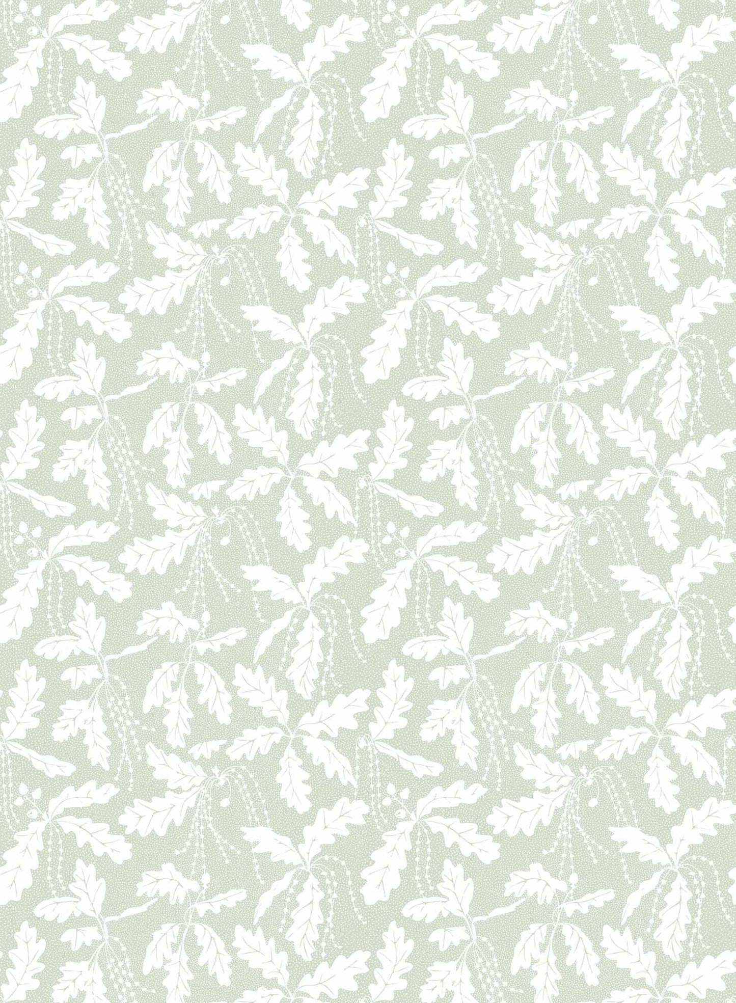 Oak Catkin is a minimalist wallpaper by Opposite Wall of leaves and catkins of oak trees.