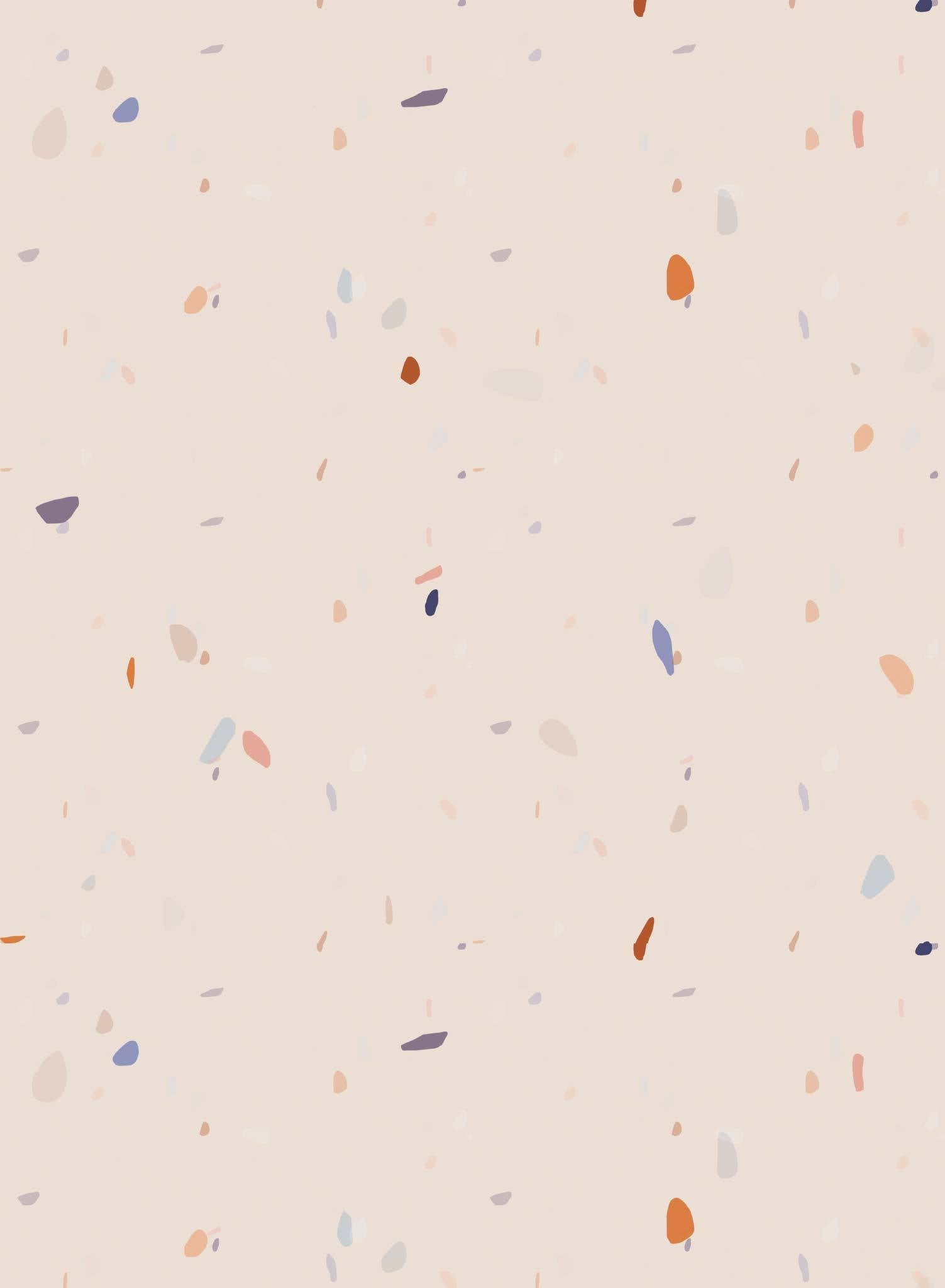 Confetti is a minimalist wallpaper by Opposite Wall of colourful confetti floating around.