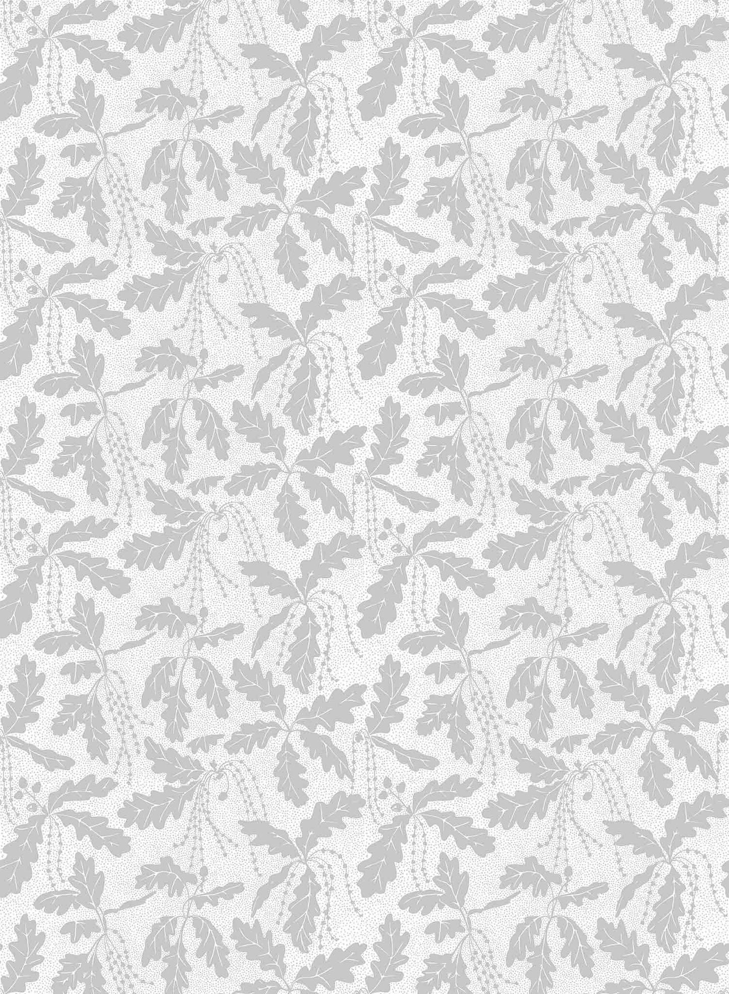 Oak Catkin is a minimalist wallpaper by Opposite Wall of leaves and catkins of oak trees.