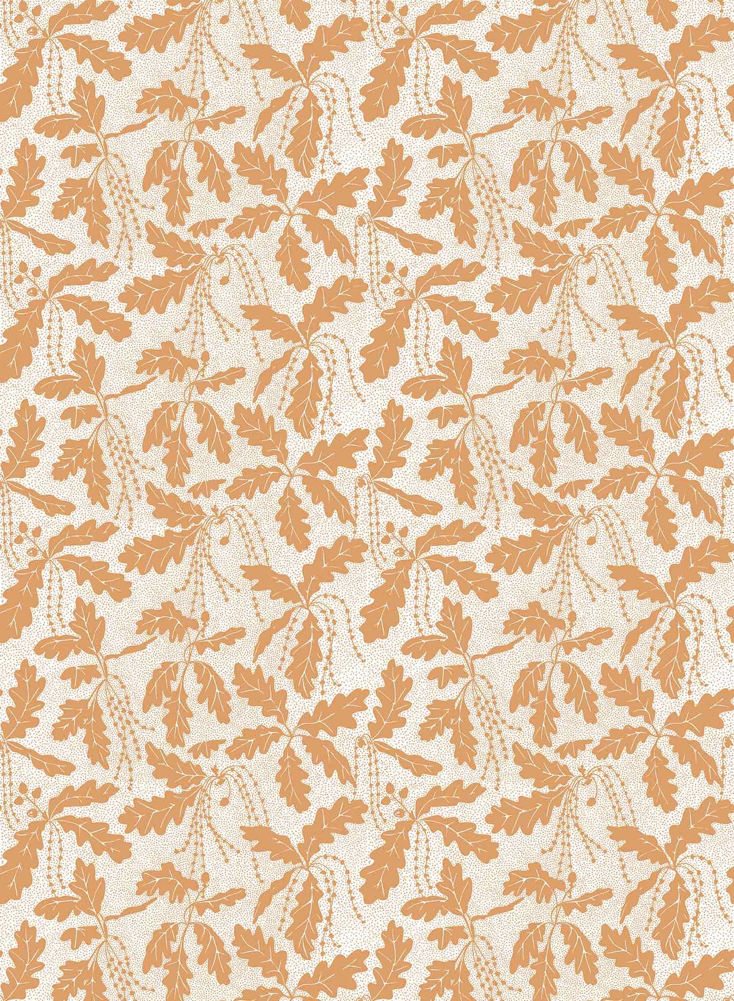 Oak Catkin is a minimalist wallpaper by Opposite Wall of leaves and catkins of oak trees.