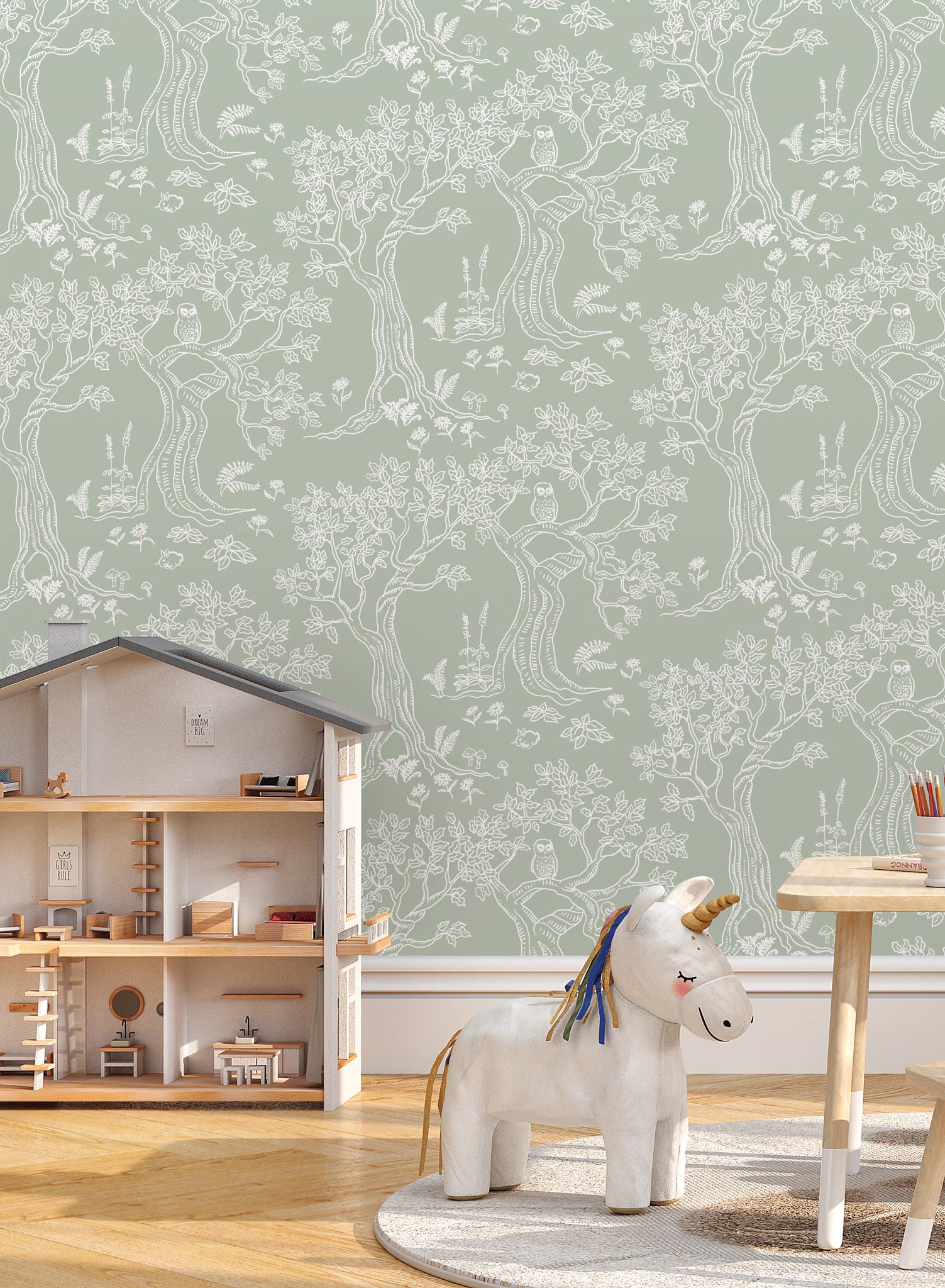 Enchanted is a minimalist wallpaper by Opposite Wall of a enchanted trees