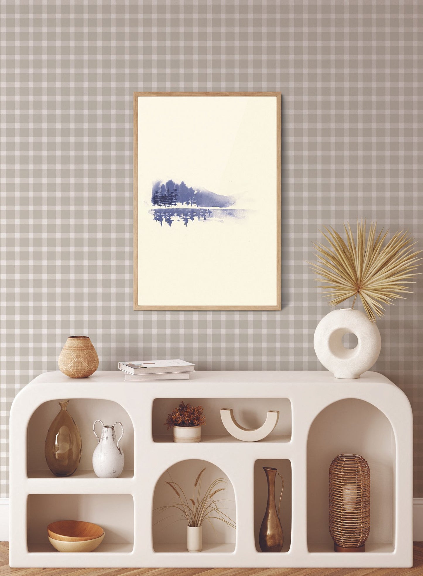 Dorothy is a minimalist wallpaper by Opposite Wall of a soft pastel checkered pattern.