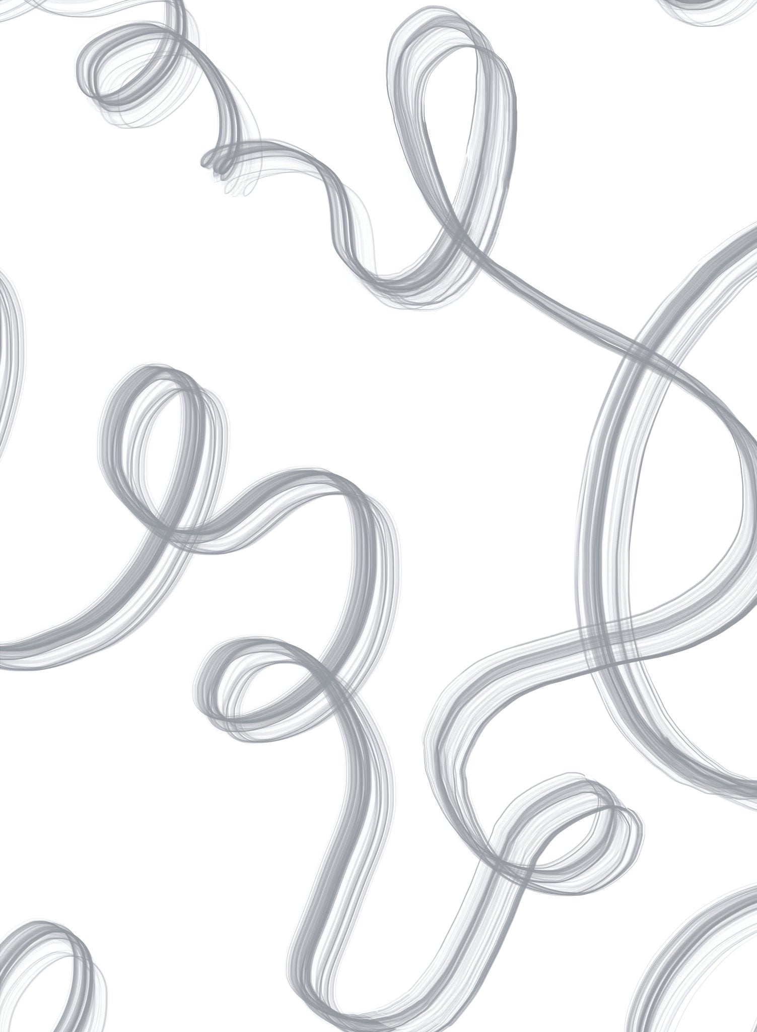 Up in Smoke is a minimalist wallpaper by Opposite Wall of cursive lines travelling on the wall.