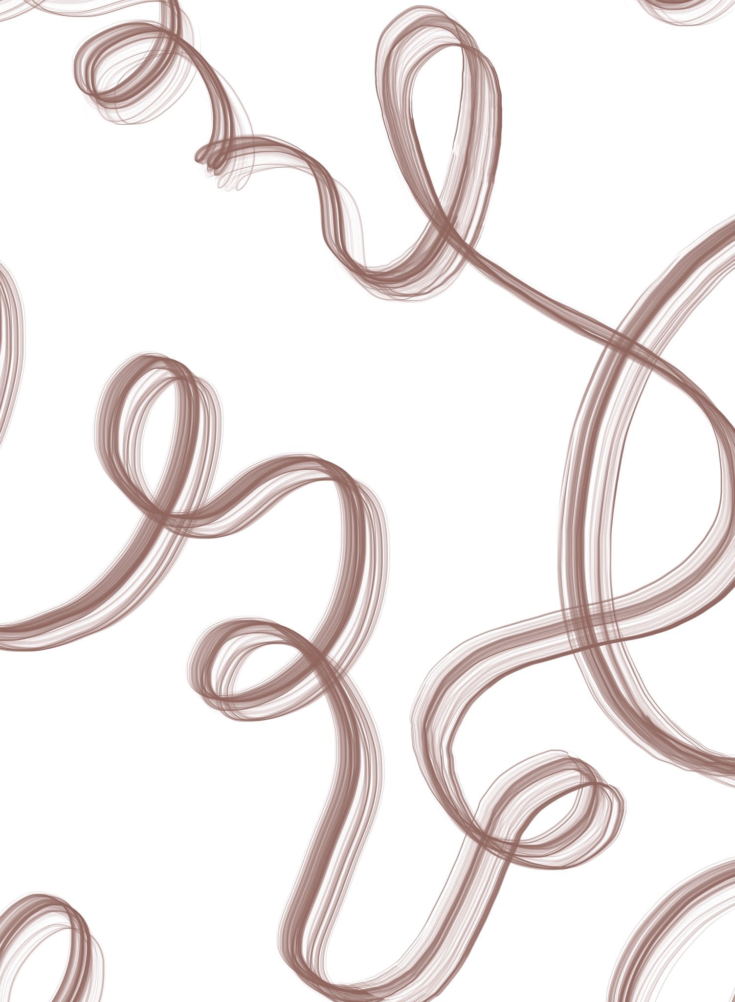 Up in Smoke is a minimalist wallpaper by Opposite Wall of cursive lines travelling on the wall.